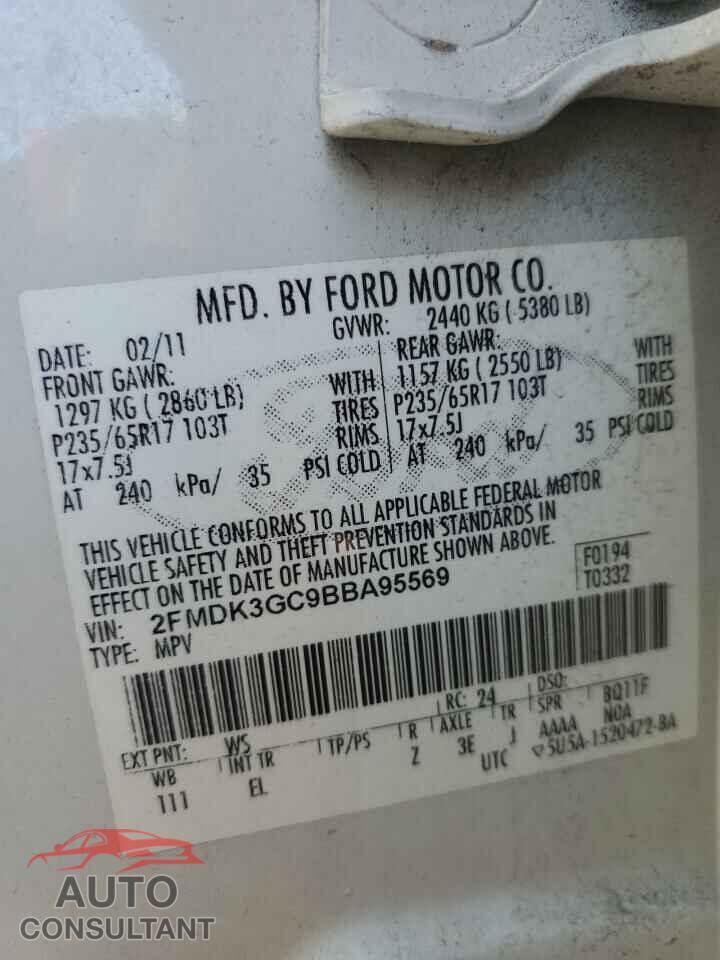 FORD EDGE 2011 - 2FMDK3GC9BBA95569