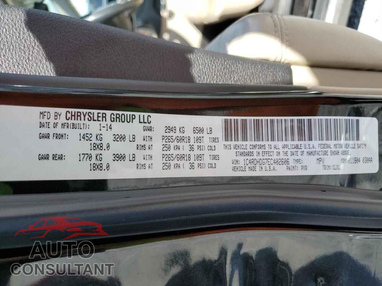 DODGE DURANGO 2014 - 1C4RDHDG7EC402606