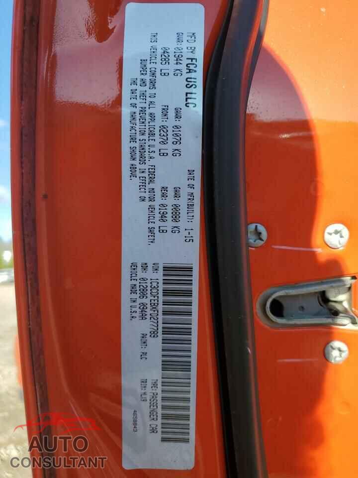 DODGE DART 2015 - 1C3CDFEBXFD277789