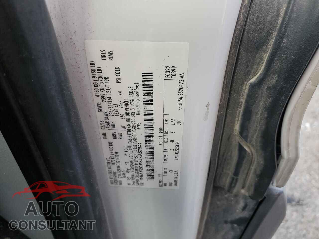 FORD TRANSIT 2018 - 1FBAX2CM8JKA57941