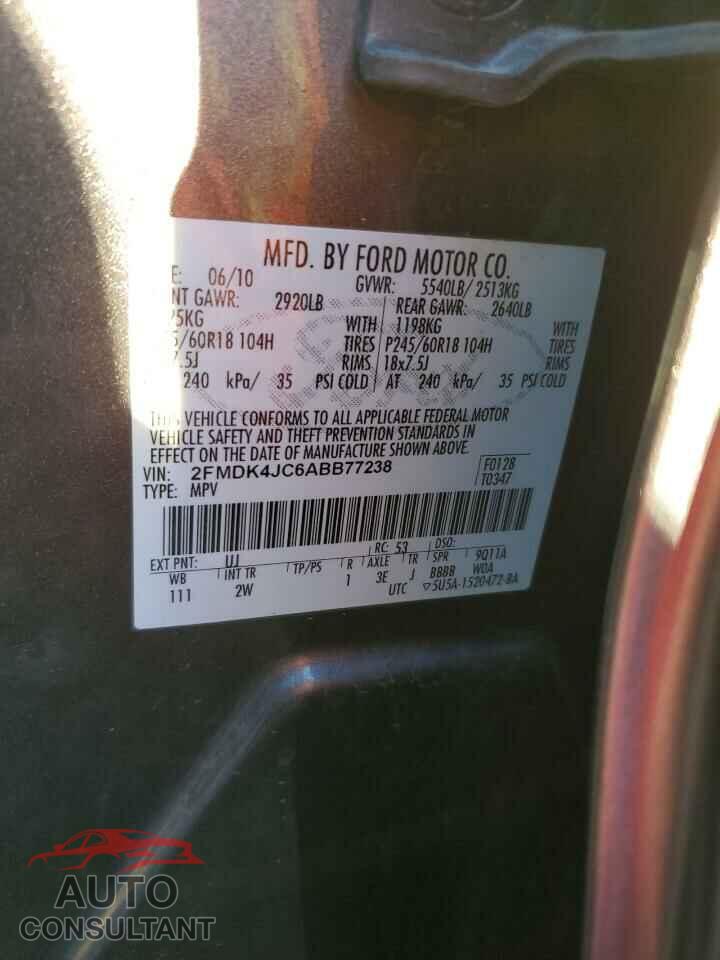 FORD EDGE 2010 - 2FMDK4JC6ABB77238