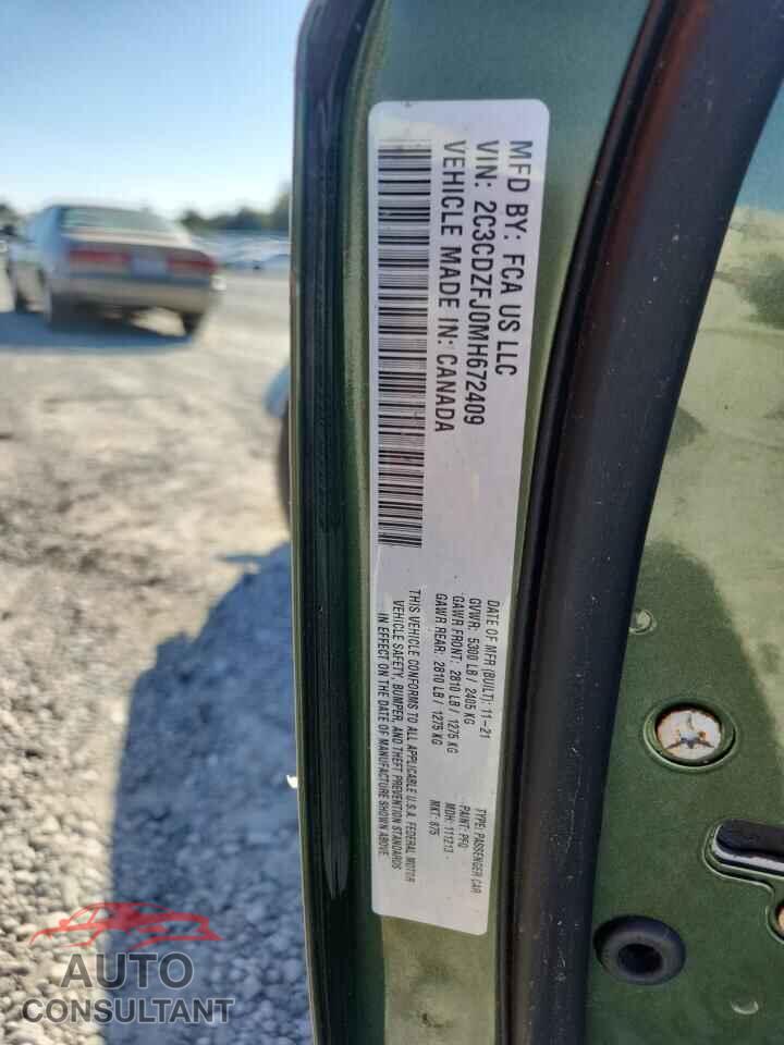 DODGE CHALLENGER 2021 - 2C3CDZFJ0MH672409