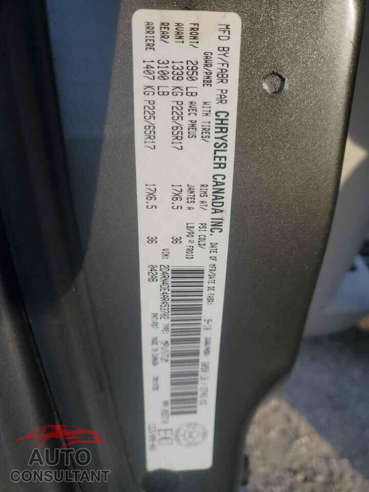 DODGE CARAVAN 2010 - 2D4RN4DE4AR453702