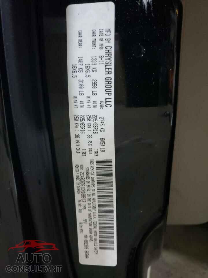 DODGE CARAVAN 2012 - 2C4RDGDG1CR108813