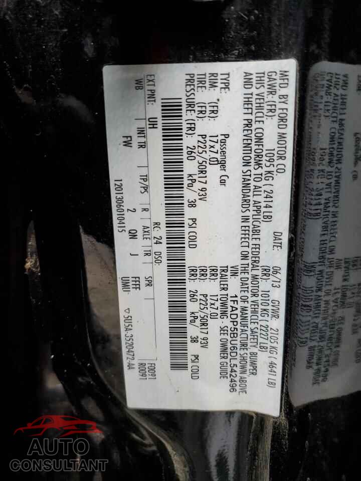 FORD CMAX 2013 - 1FADP5BU6DL542496