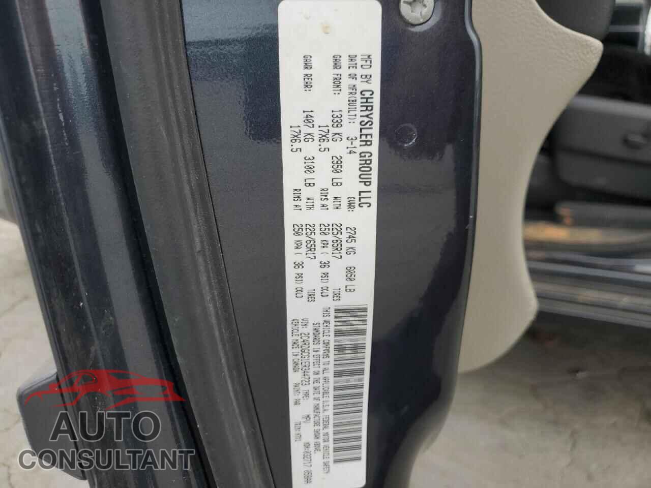 DODGE CARAVAN 2014 - 2C4RDGCG1ER344723