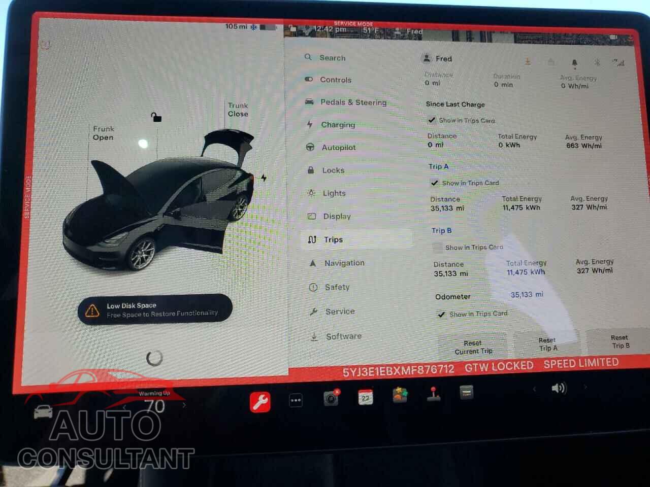 TESLA MODEL 3 2021 - 5YJ3E1EBXMF876712