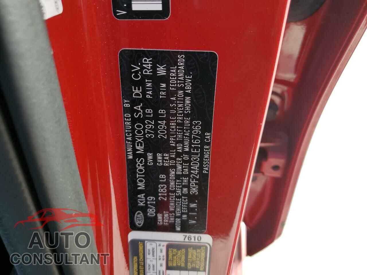 KIA FORTE 2020 - 3KPF24AD3LE167963