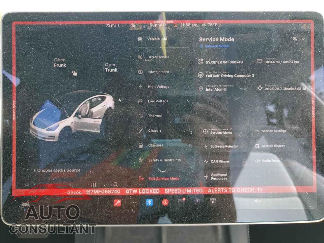TESLA MODEL 3 2021 - 5YJ3E1EB7MF068740