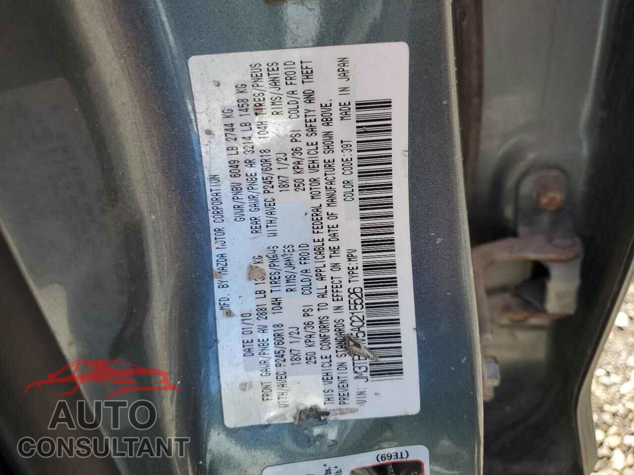 MAZDA CX-9 2010 - JM3TB3MV5A0215526