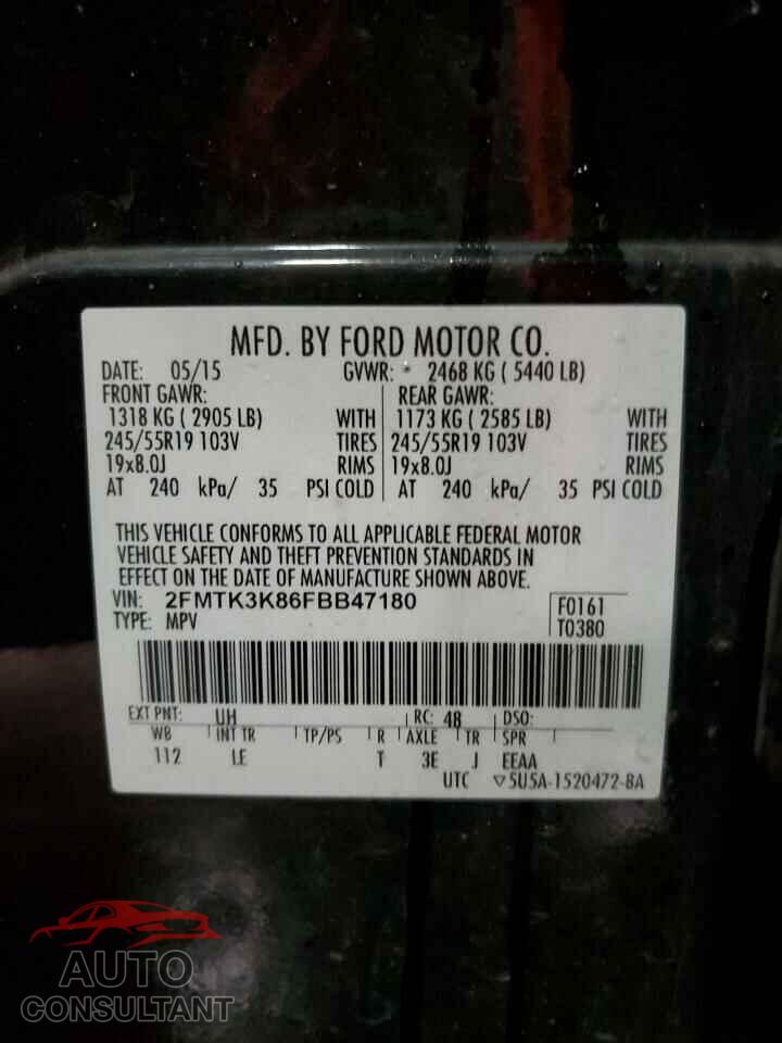 FORD EDGE 2015 - 2FMTK3K86FBB47180