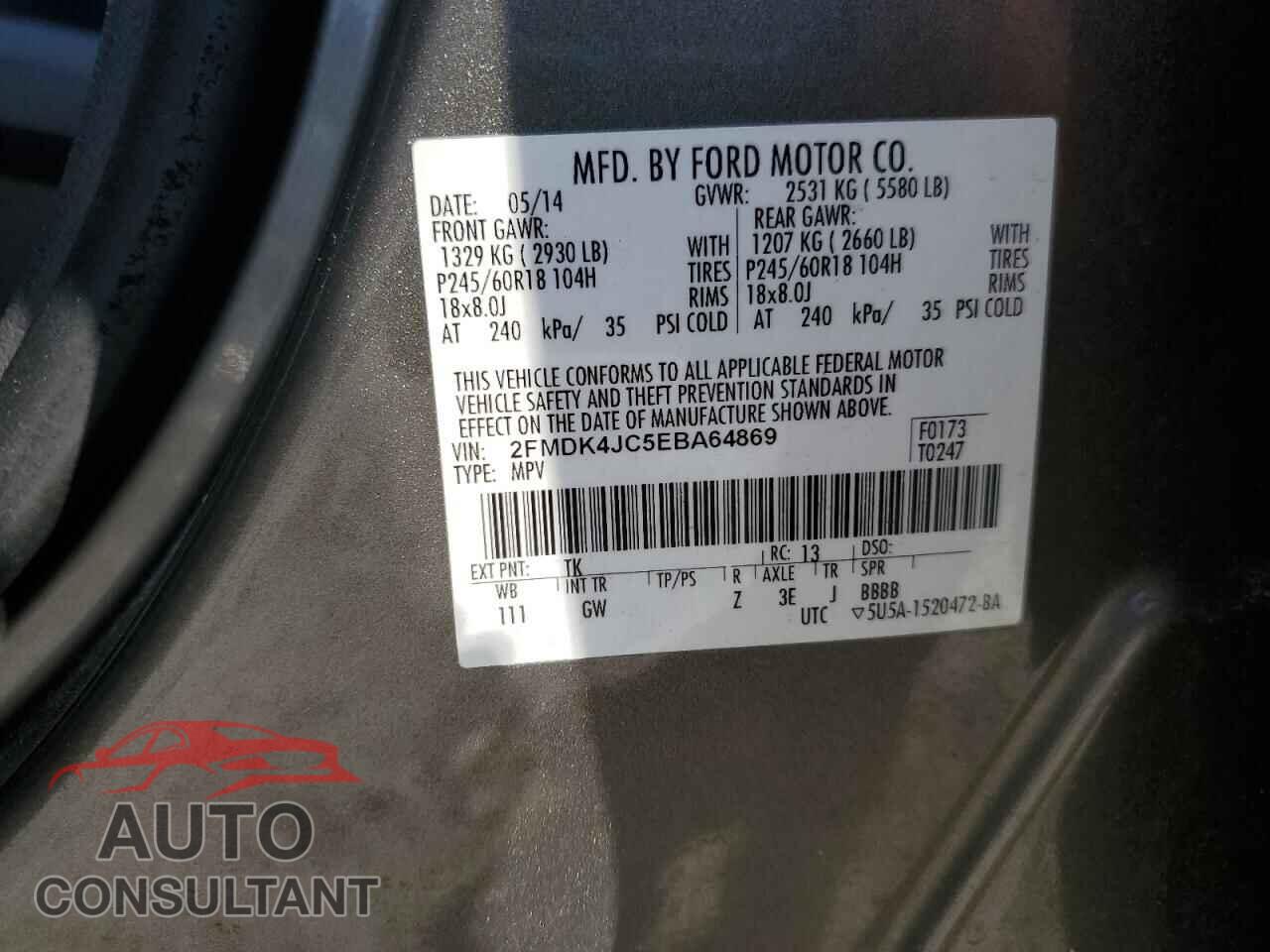 FORD EDGE 2014 - 2FMDK4JC5EBA64869