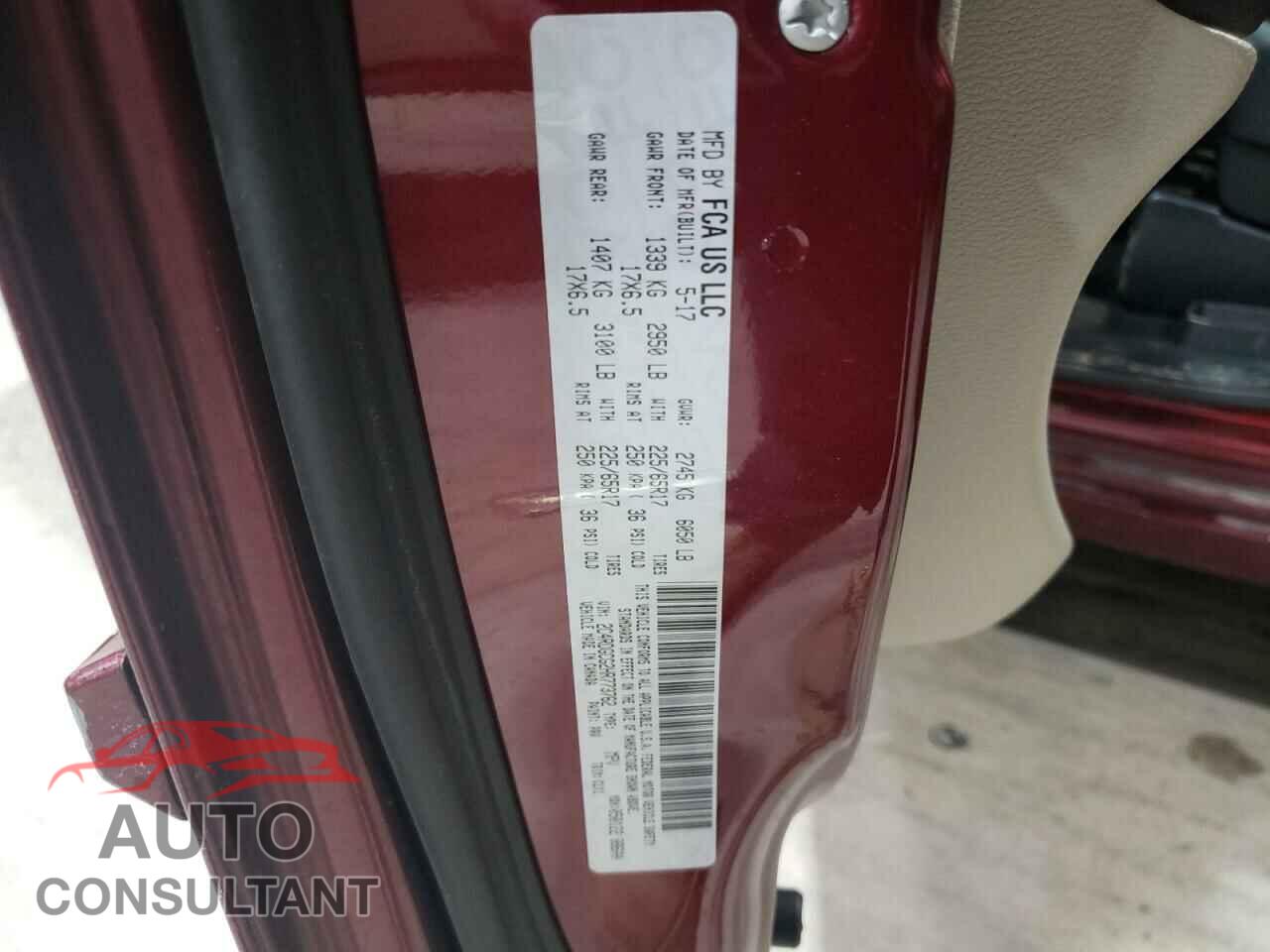 DODGE CARAVAN 2017 - 2C4RDGCG2HR773762