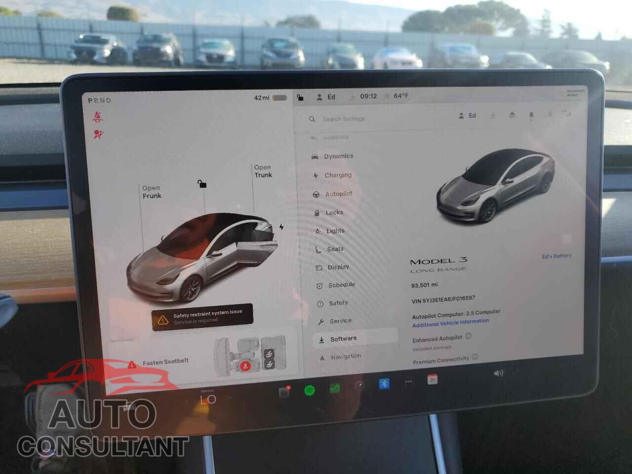 TESLA MODEL 3 2018 - 5YJ3E1EA6JF016597
