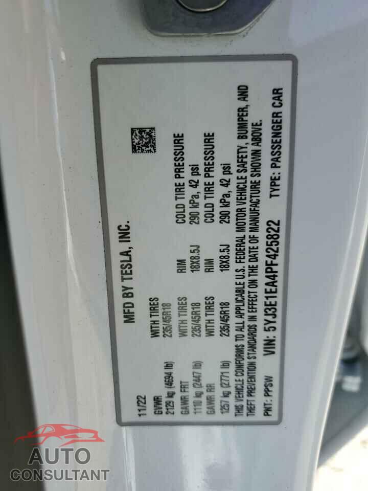 TESLA MODEL 3 2023 - 5YJ3E1EA4PF425822