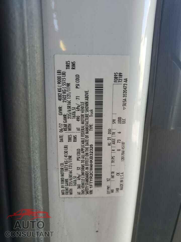 FORD TRANSIT 2017 - 1FTYR2CM4HKB32326