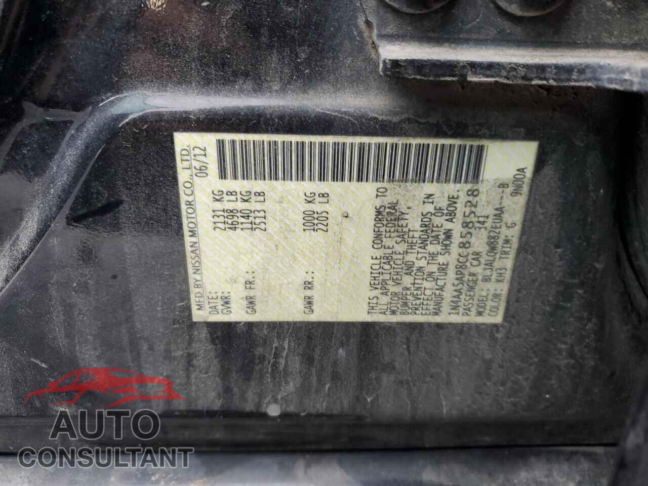 NISSAN MAXIMA 2012 - 1N4AA5AP8CC858528