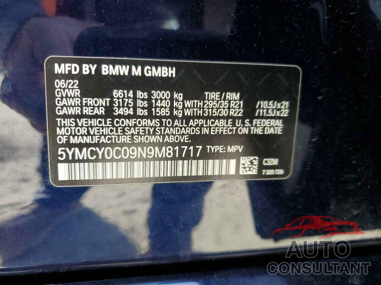 BMW X6 2022 - 5YMCY0C09N9M81717