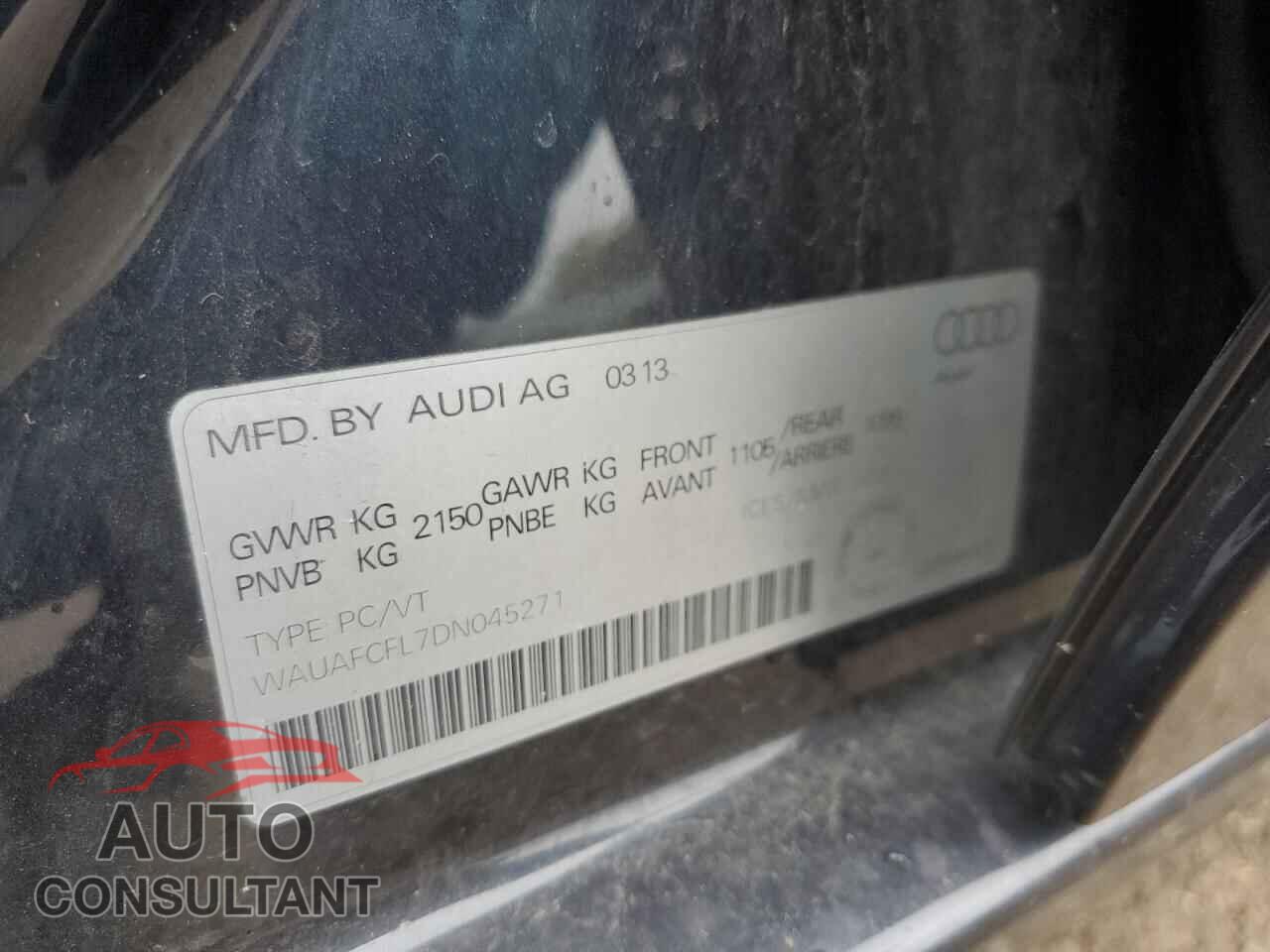 AUDI A4 2013 - WAUAFCFL7DN045271