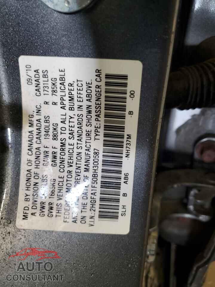 HONDA CIVIC 2011 - 2HGFA1F50BH300587
