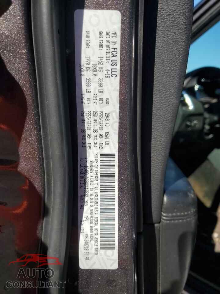DODGE DURANGO 2016 - 1C4RDJAG2GC410532