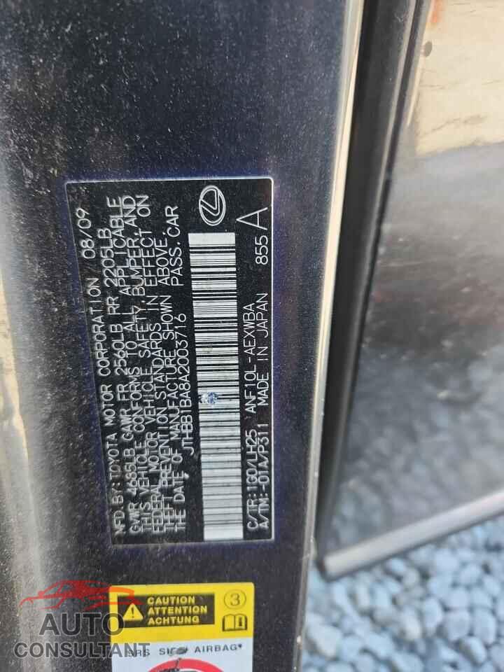 LEXUS HS 2010 - JTHBB1BA8A2003716