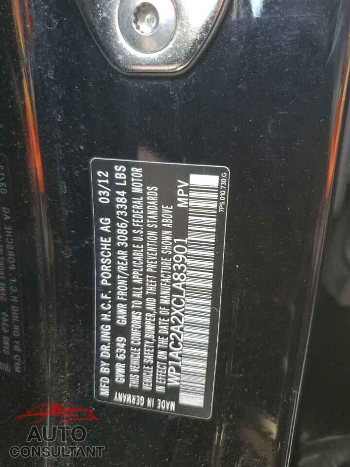 PORSCHE CAYENNE 2012 - WP1AC2A2XCLA83901