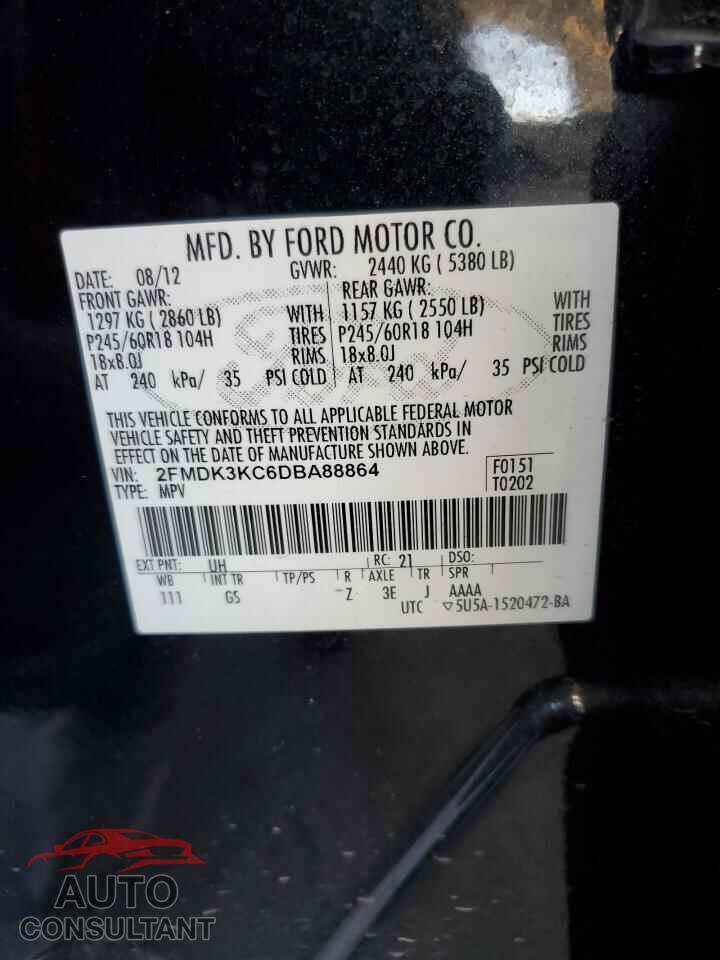 FORD EDGE 2013 - 2FMDK3KC6DBA88864