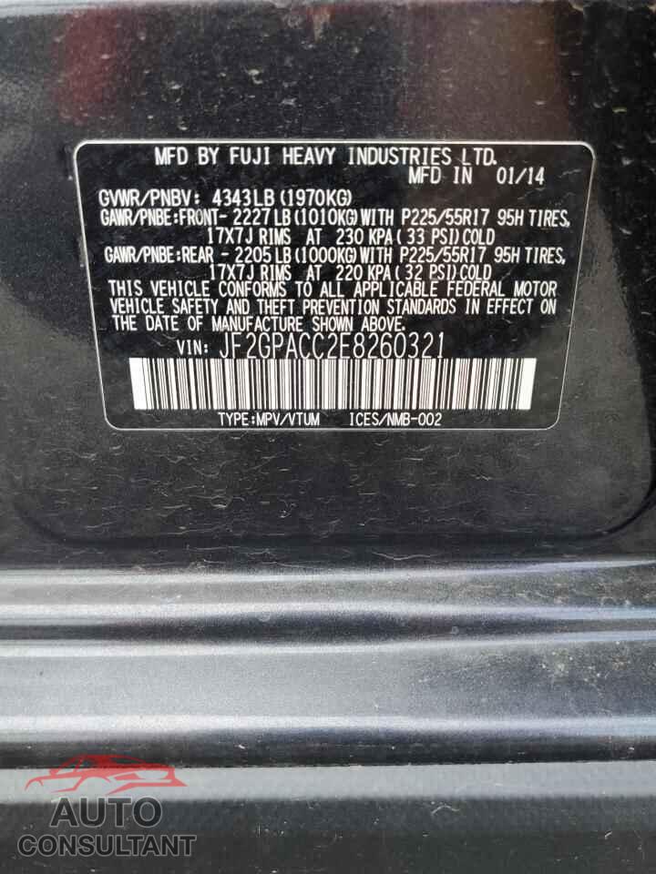 SUBARU XV 2014 - JF2GPACC2E8260321