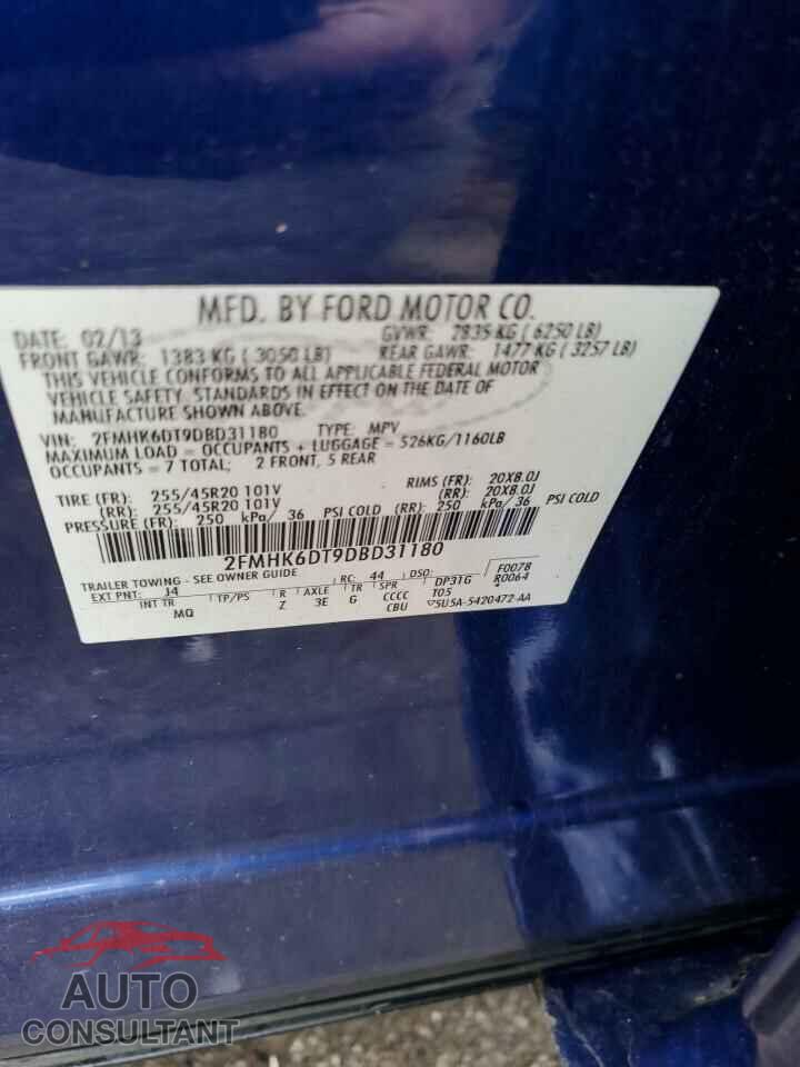 FORD FLEX 2013 - 2FMHK6DT9DBD31180