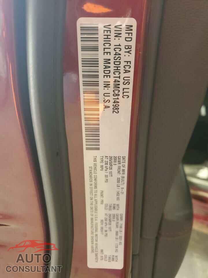 DODGE DURANGO 2021 - 1C4SDHCT4MC814982
