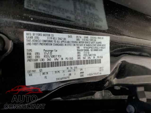 FORD CMAX 2016 - 1FADP5CU5GL118021