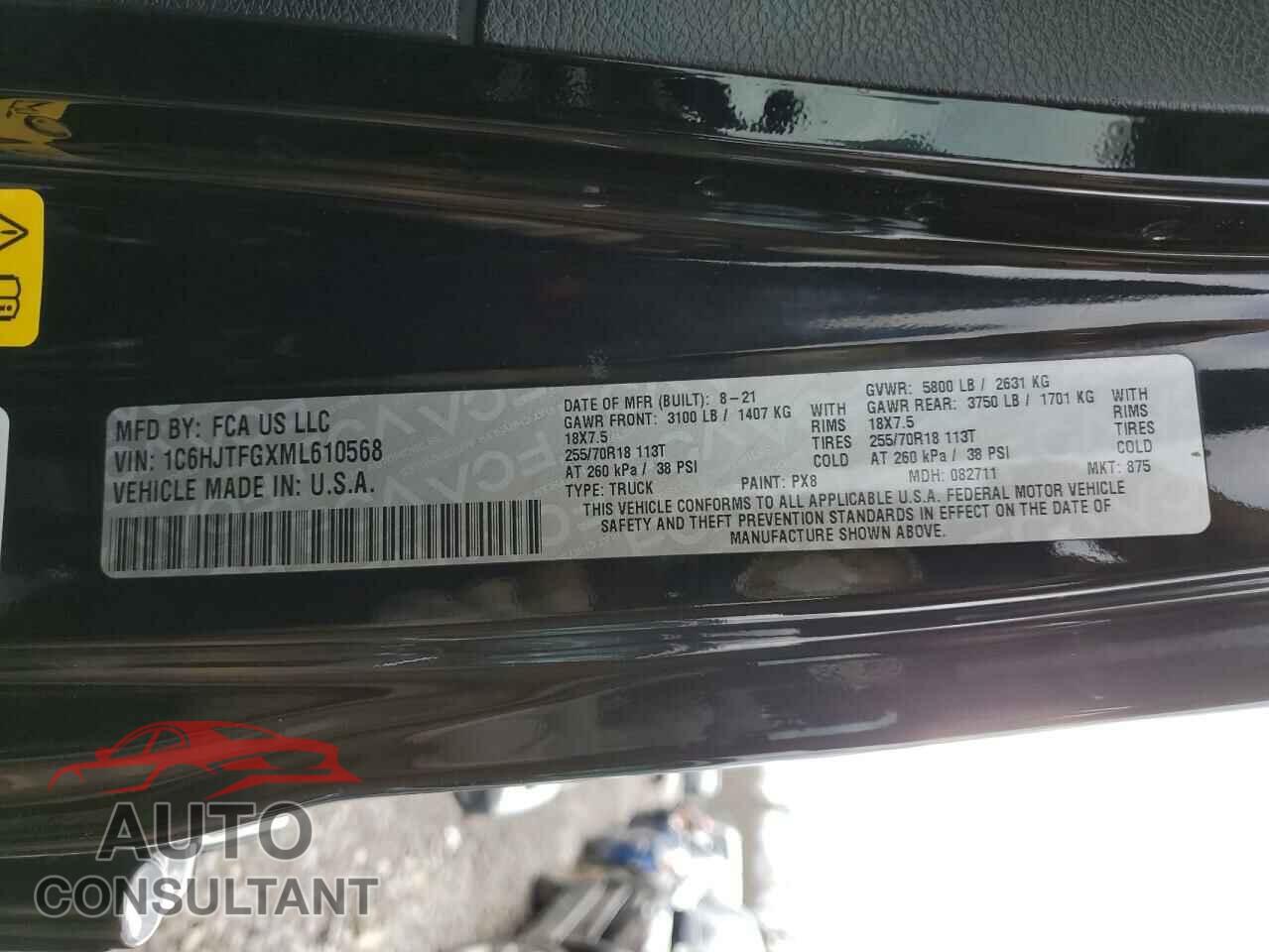 JEEP GLADIATOR 2021 - 1C6HJTFGXML610568
