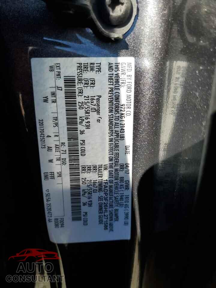 FORD FOCUS 2017 - 1FADP3F26HL271586