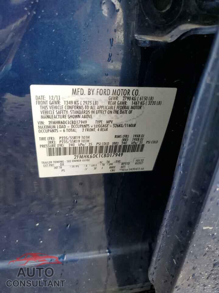 FORD FLEX 2012 - 2FMHK6DC1CBD17949