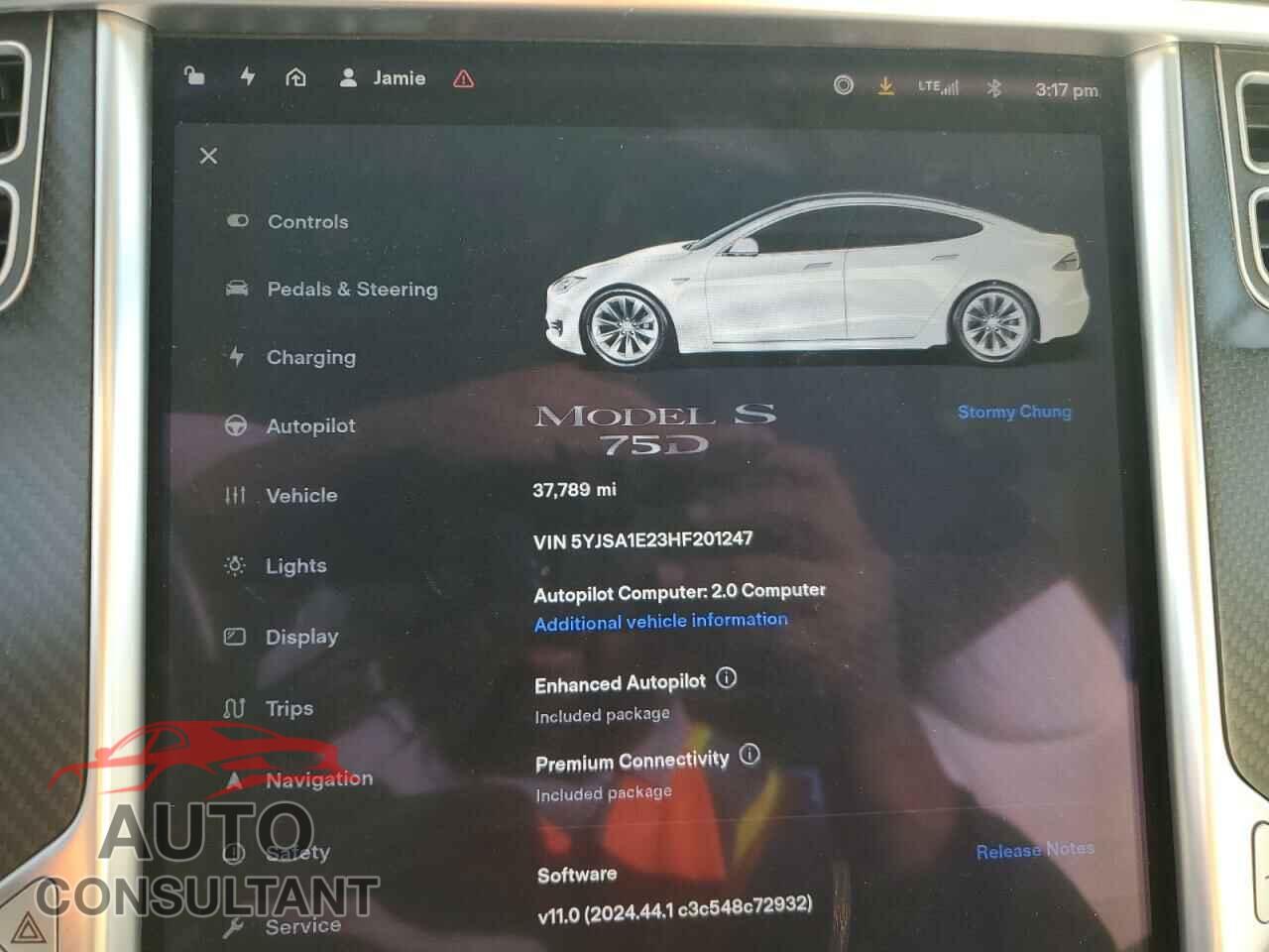 TESLA MODEL S 2017 - 5YJSA1E23HF201247