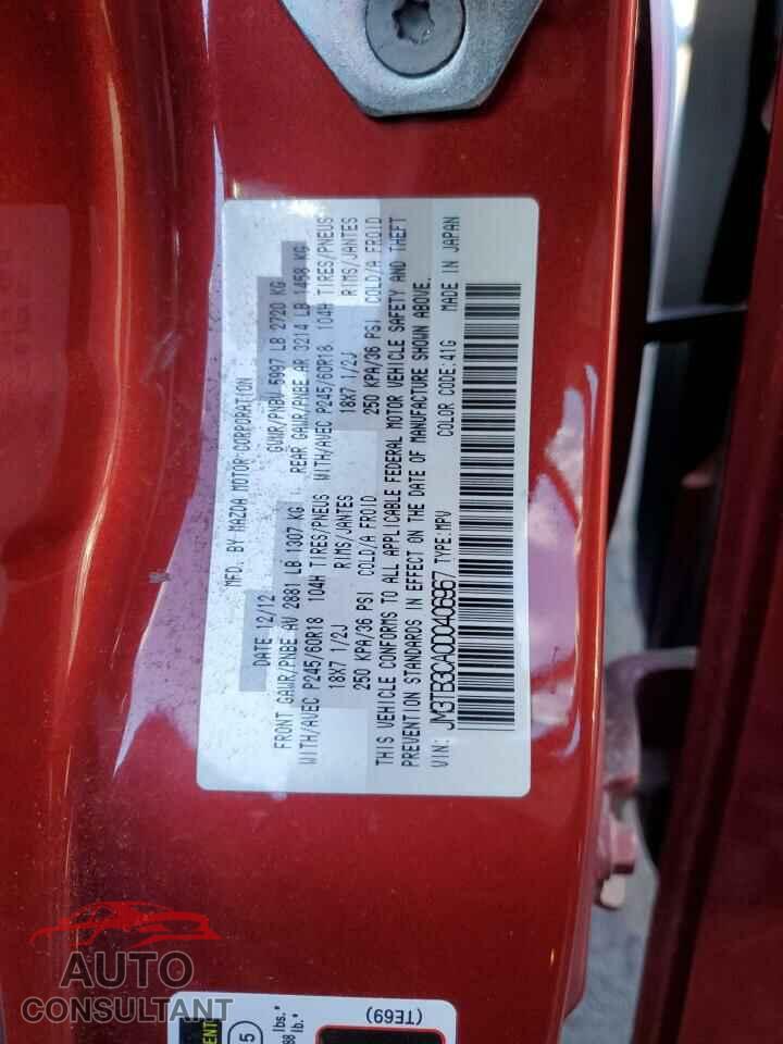 MAZDA CX-9 2013 - JM3TB3CA0D0406967