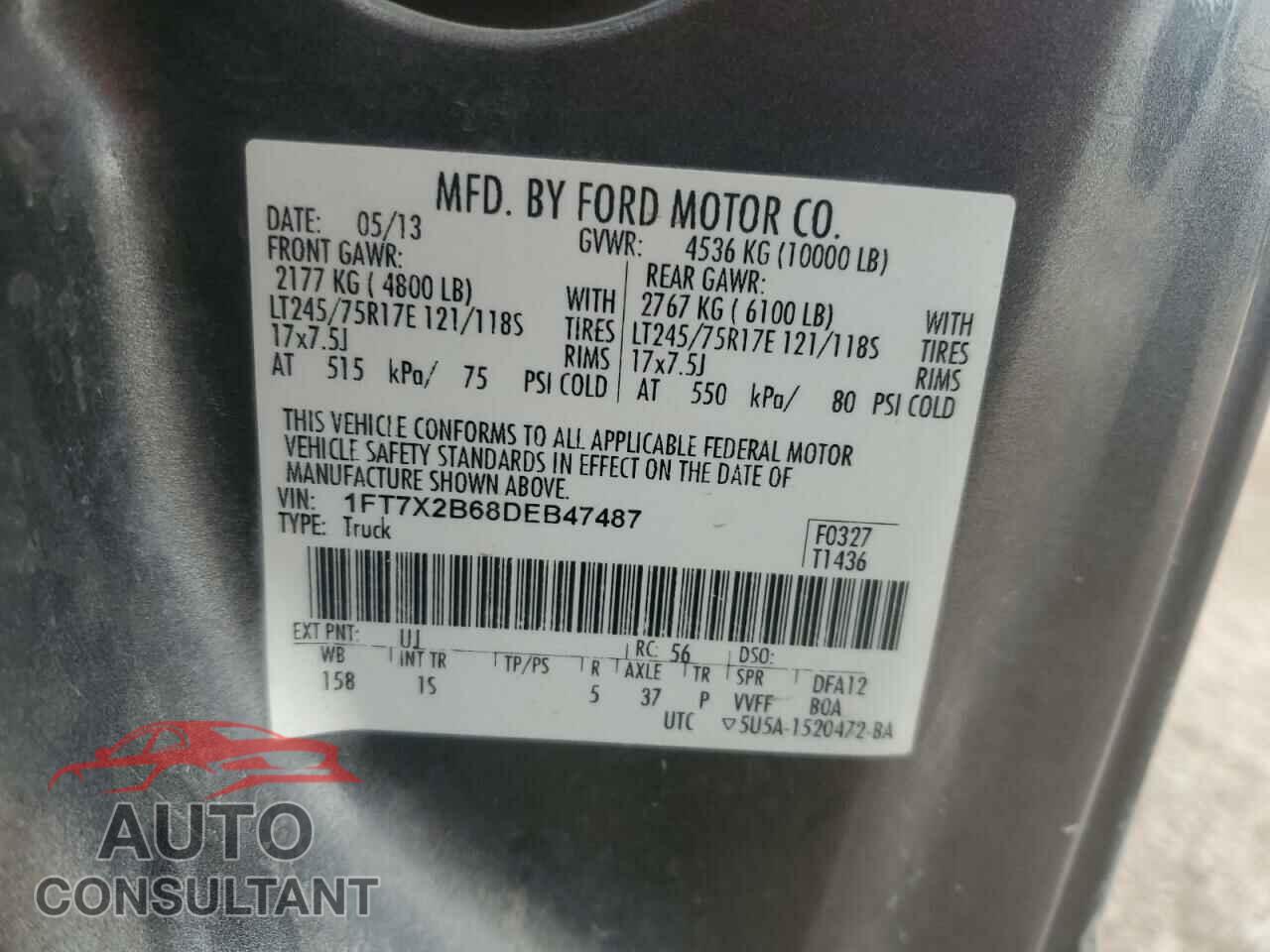 FORD F250 2013 - 1FT7X2B68DEB47487