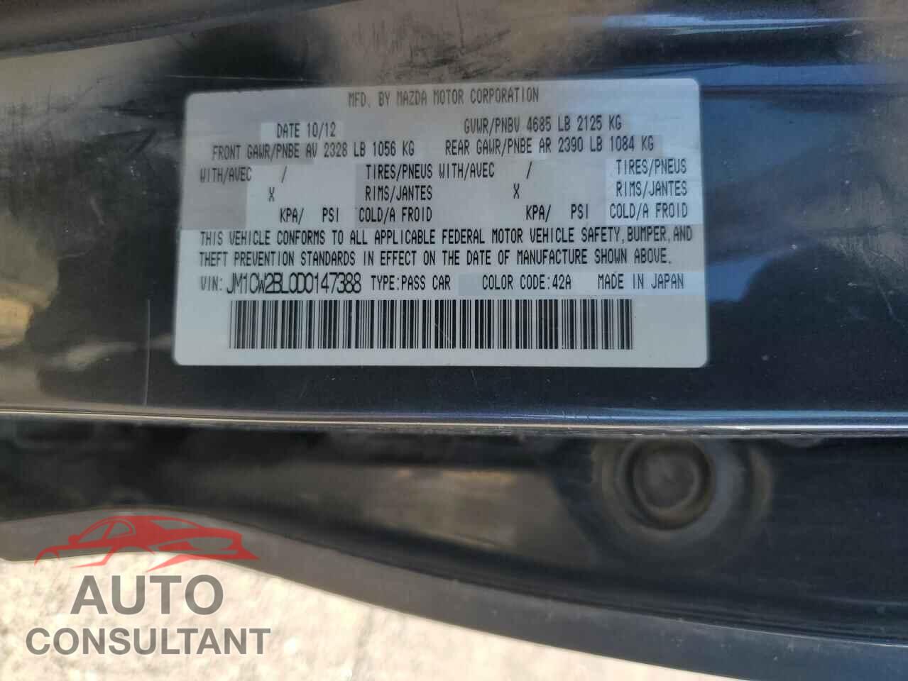 MAZDA 5 2013 - JM1CW2BL0D0147388