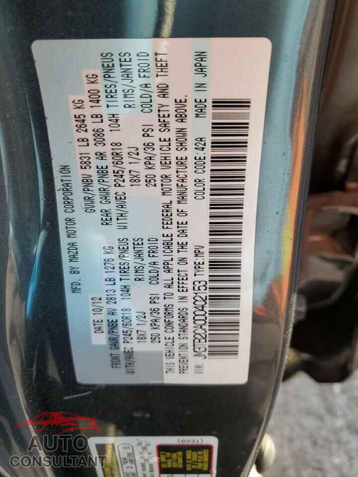 MAZDA CX-9 2013 - JM3TB2CA0D0402153
