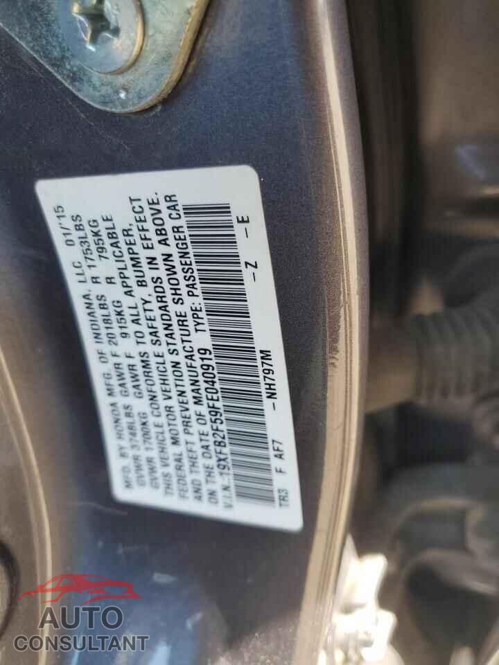 HONDA CIVIC 2015 - 19XFB2F59FE040919
