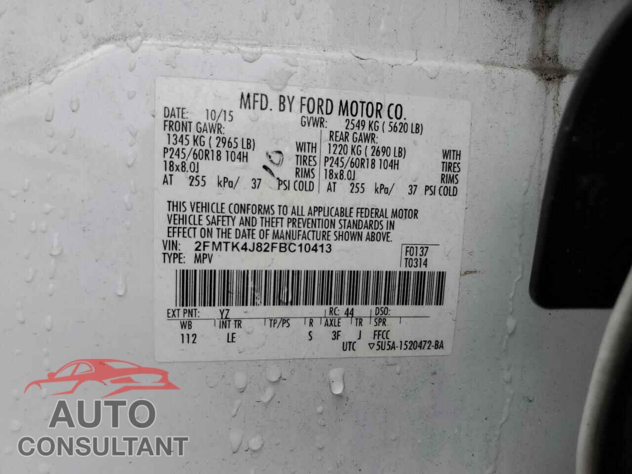 FORD EDGE 2015 - 2FMTK4J82FBC10413