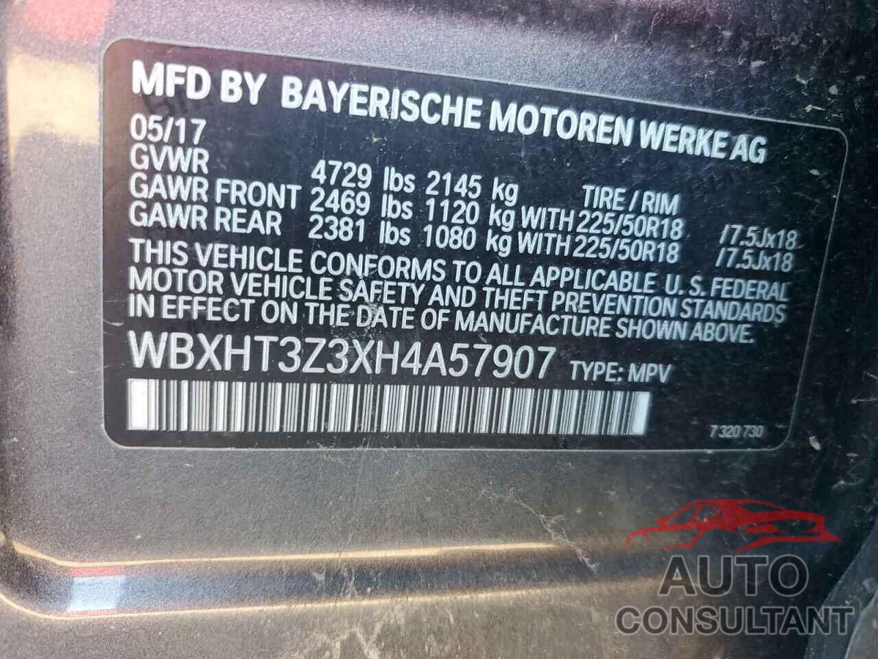 BMW X1 2017 - WBXHT3Z3XH4A57907