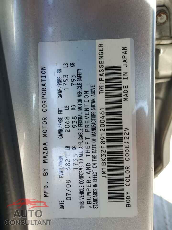 MAZDA 3 2009 - JM1BK32F891200461