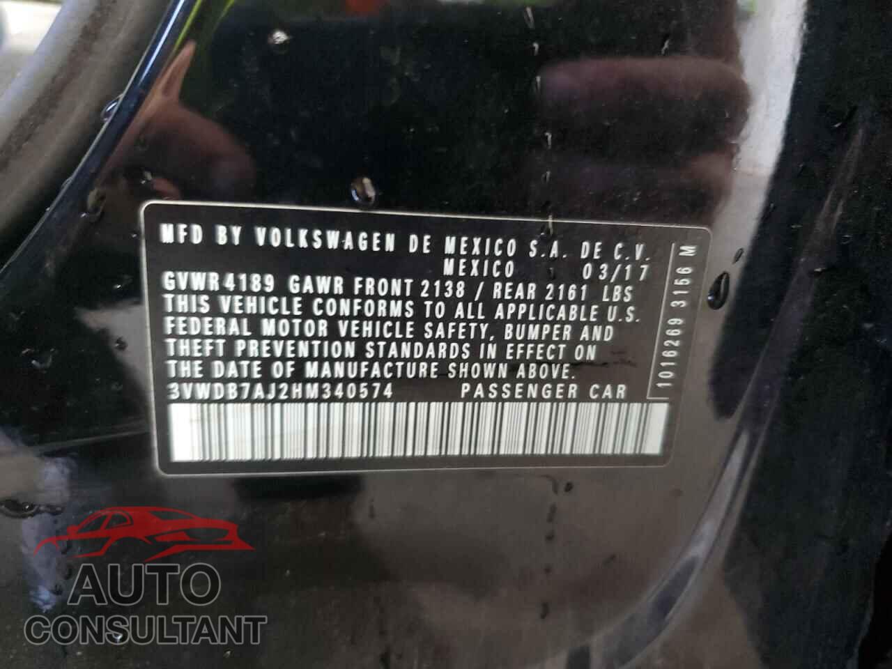 VOLKSWAGEN JETTA 2017 - 3VWDB7AJ2HM340574