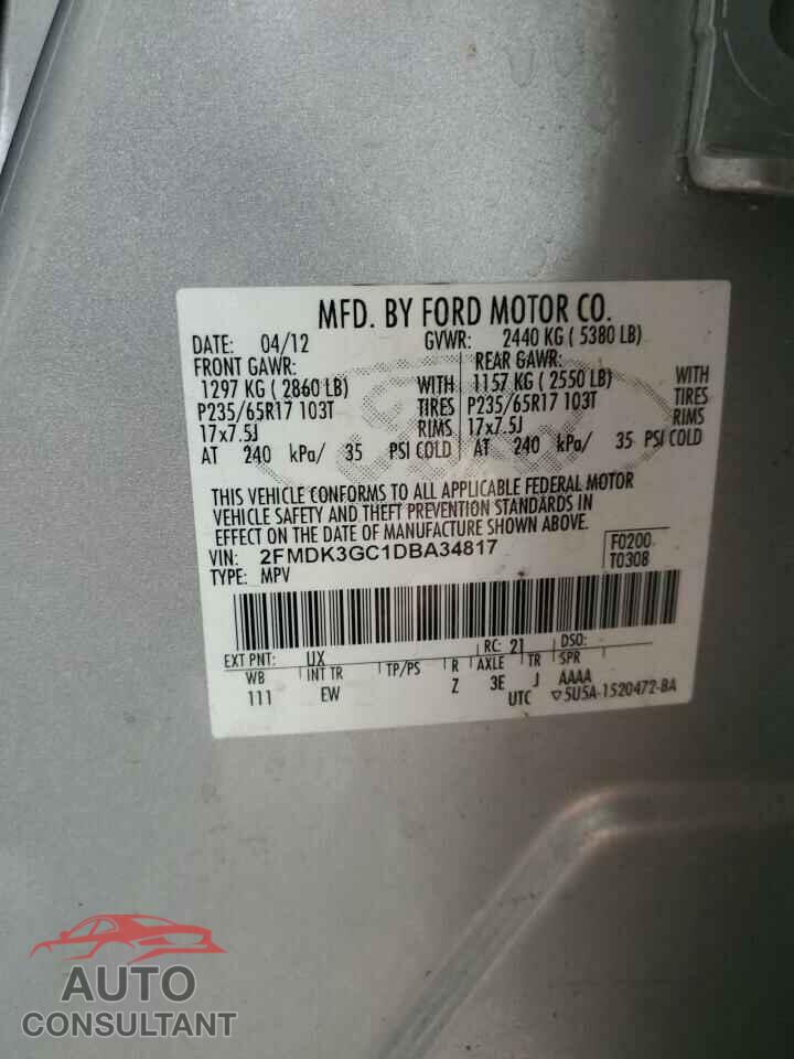 FORD EDGE 2013 - 2FMDK3GC1DBA34817