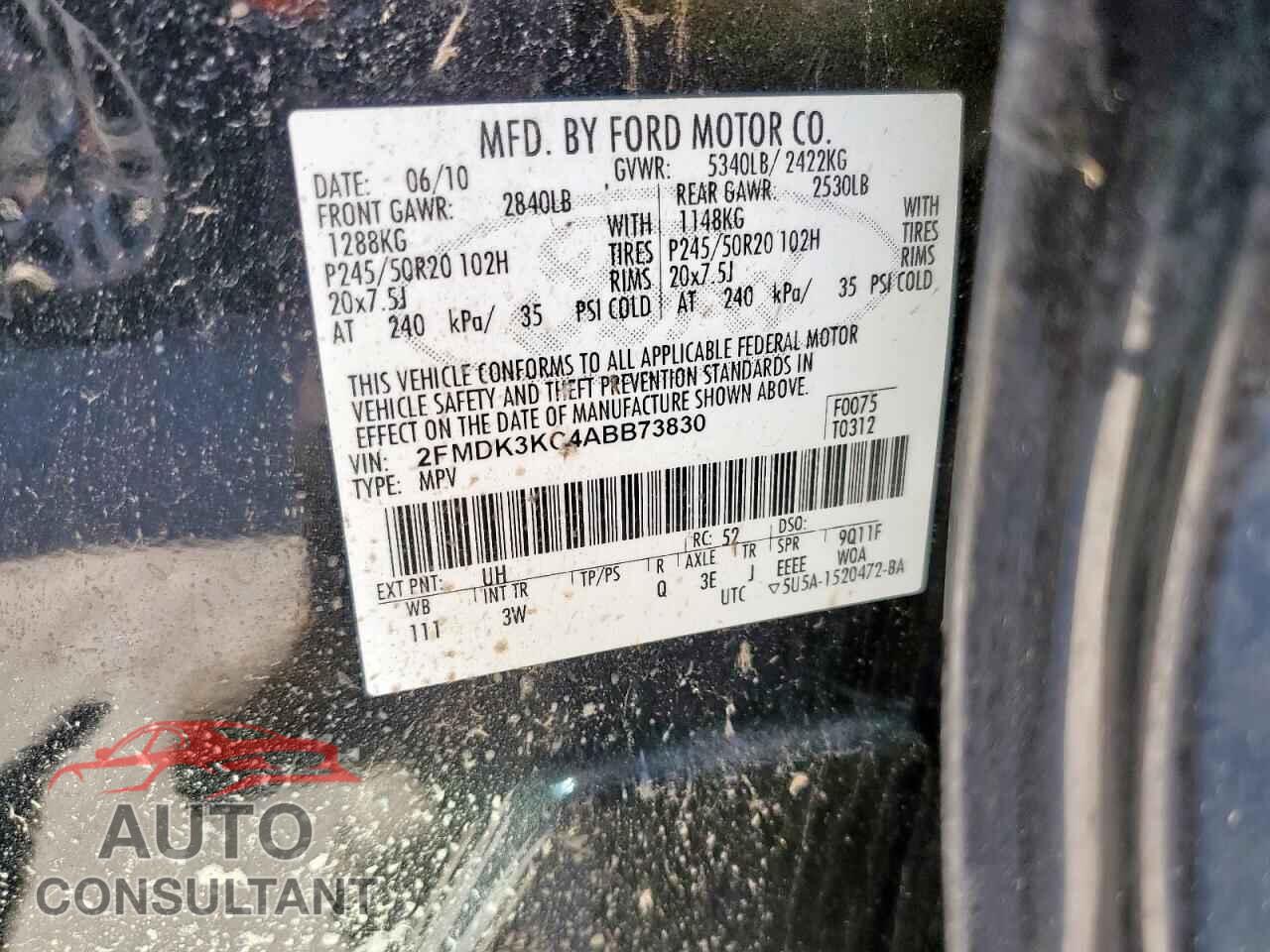 FORD EDGE 2010 - 2FMDK3KC4ABB73830