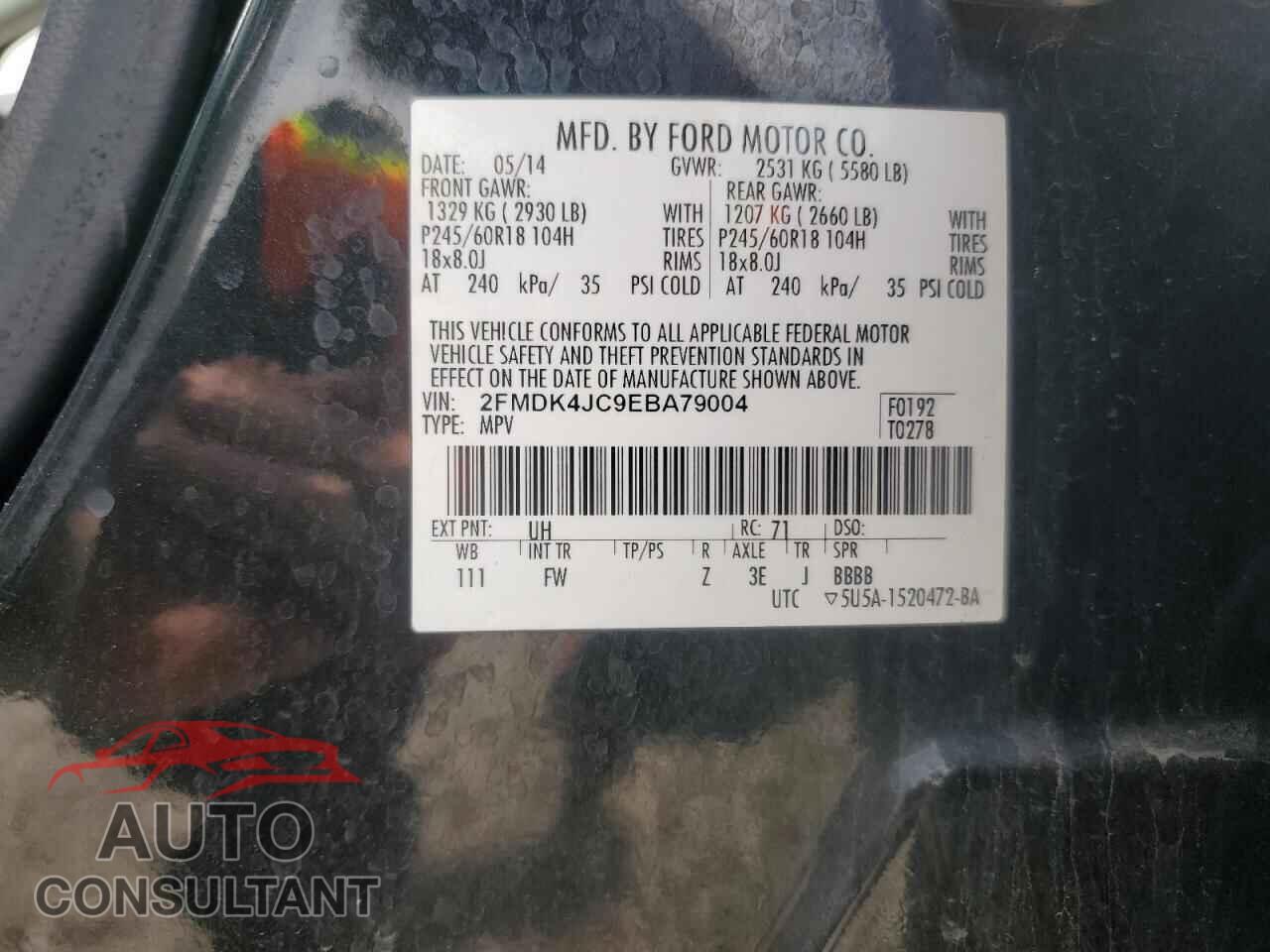 FORD EDGE 2014 - 2FMDK4JC9EBA79004