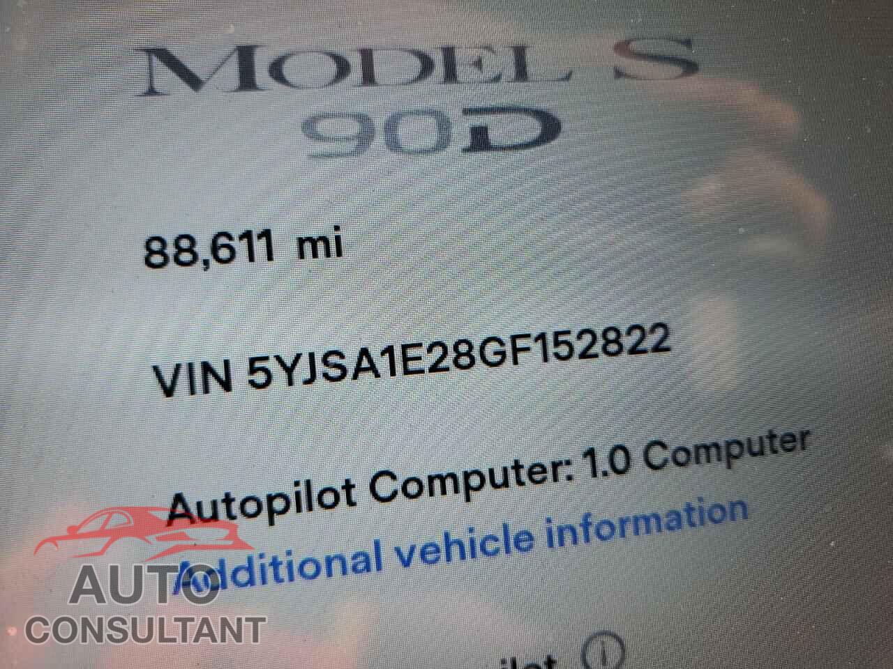 TESLA MODEL S 2016 - 5YJSA1E28GF152822