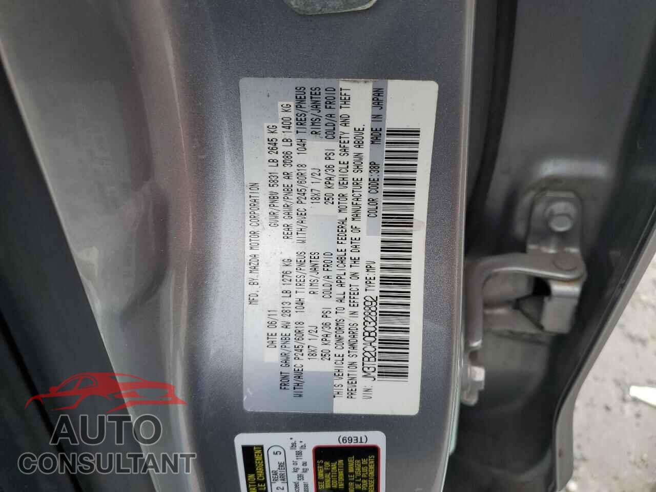 MAZDA CX-9 2011 - JM3TB2CA0B0328892